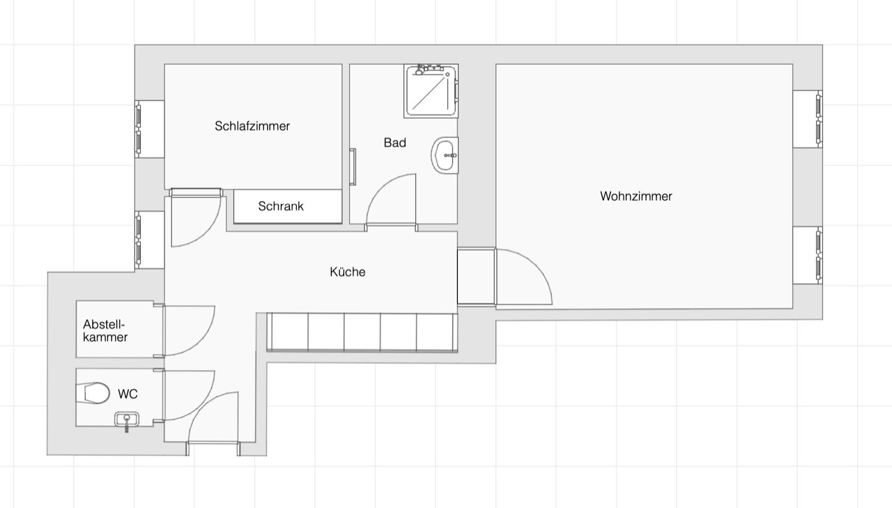Floor plan of the flat after the renovation